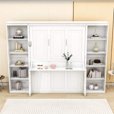 Lit escamotable avec bureau et bibliothèque Bigham