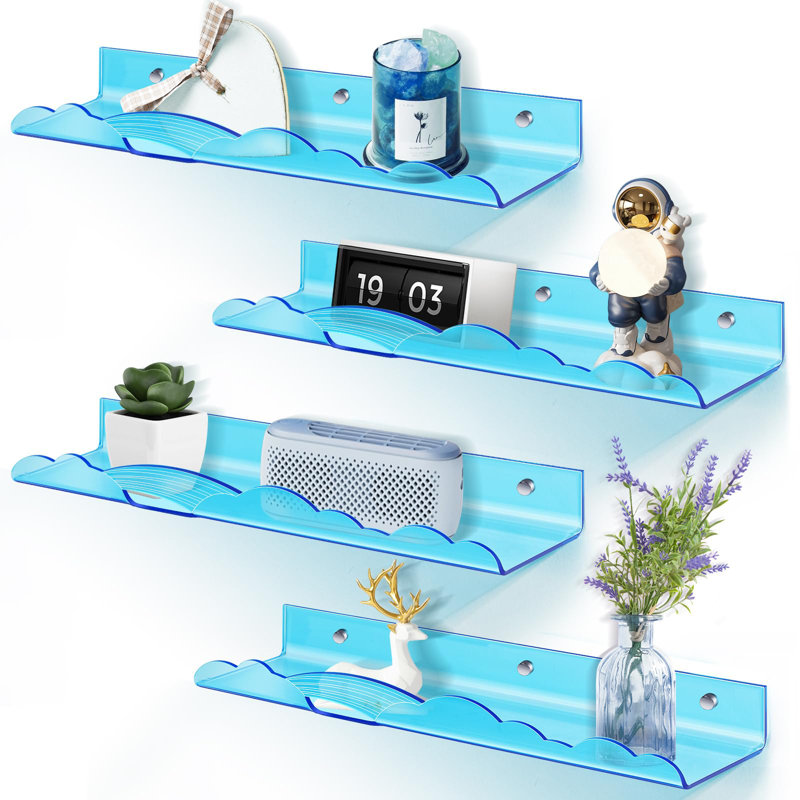 Rozann Floating Shelf, Blue