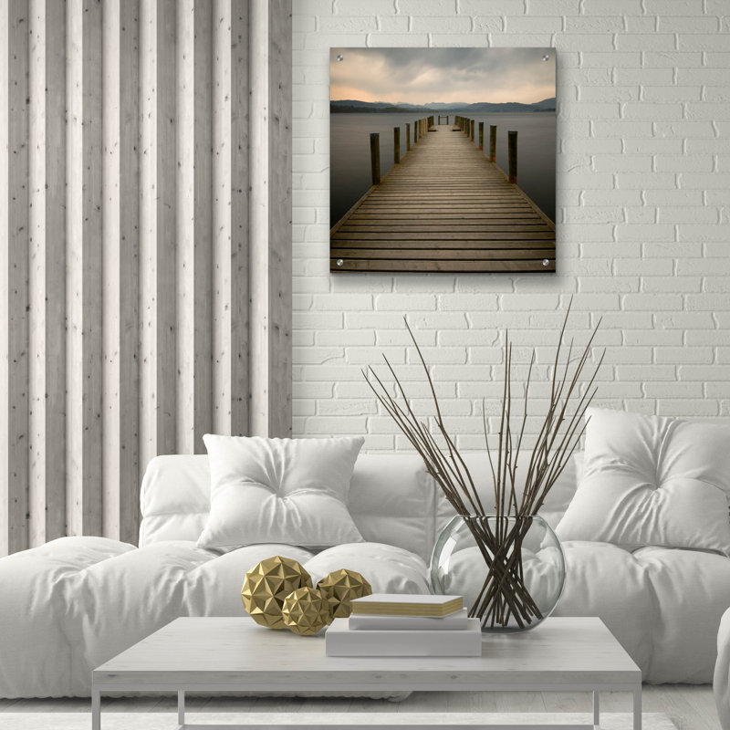 «Lakeside Pier» par Tom Quartermaine, acrylique, H 24 po x l 24 po x P 0,2 po