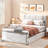Upholstery Platform Bed With Multifunctional Trundle-801176936