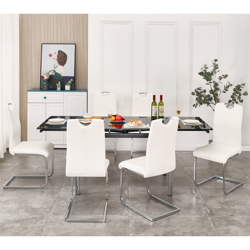 Martika Dining Set, Black, White