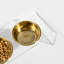 Clear Elevated Feeder with Gold Bowls-742289392
