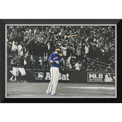 Jose Bautista Iconic Bat, toile encadrée à rabat - Toronto Jays (33,5 po x 23,5 po)