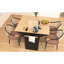 Grand îlot de cuisine 55,7 po avec 2 abattants, chariot roulant, bloc d'alimentation, table de rangement pliante, 3 tiroirs, chariot à ornement noir, prise de courant, apparence