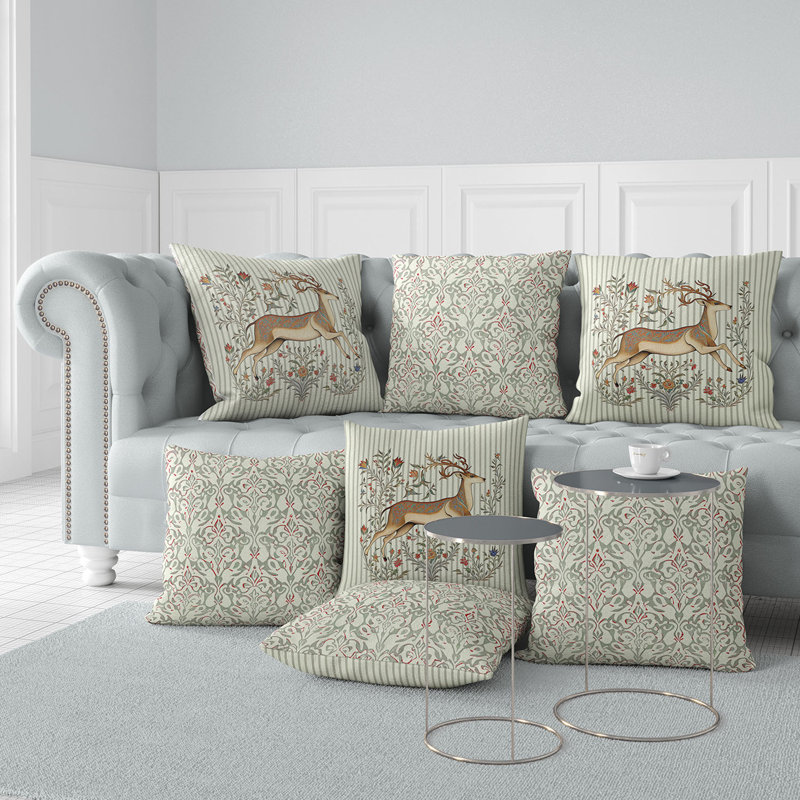 Coussin décoratif intérieur / extérieur à fleurs Deerfield, 16 po x 16 po