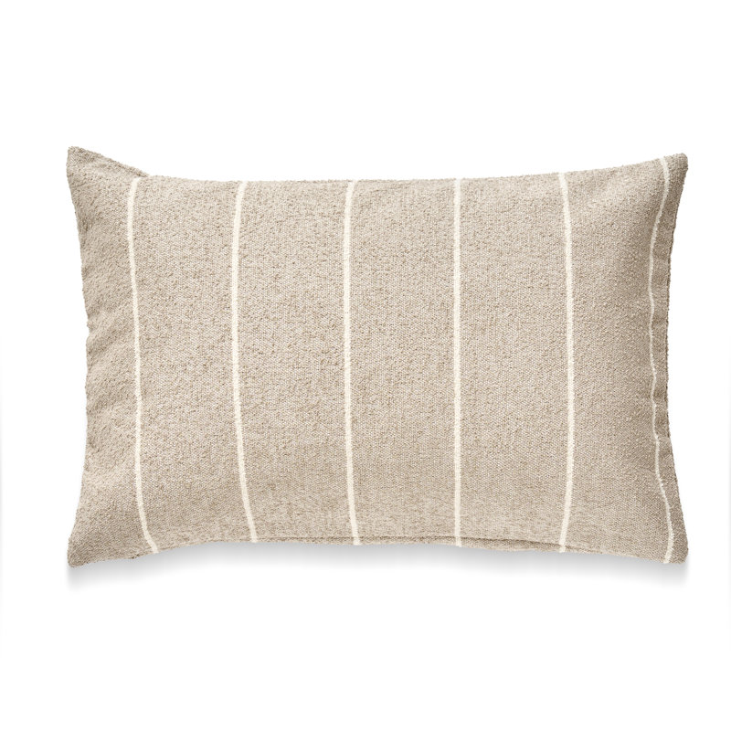 Coussin French Stripe, Plumes, Grège