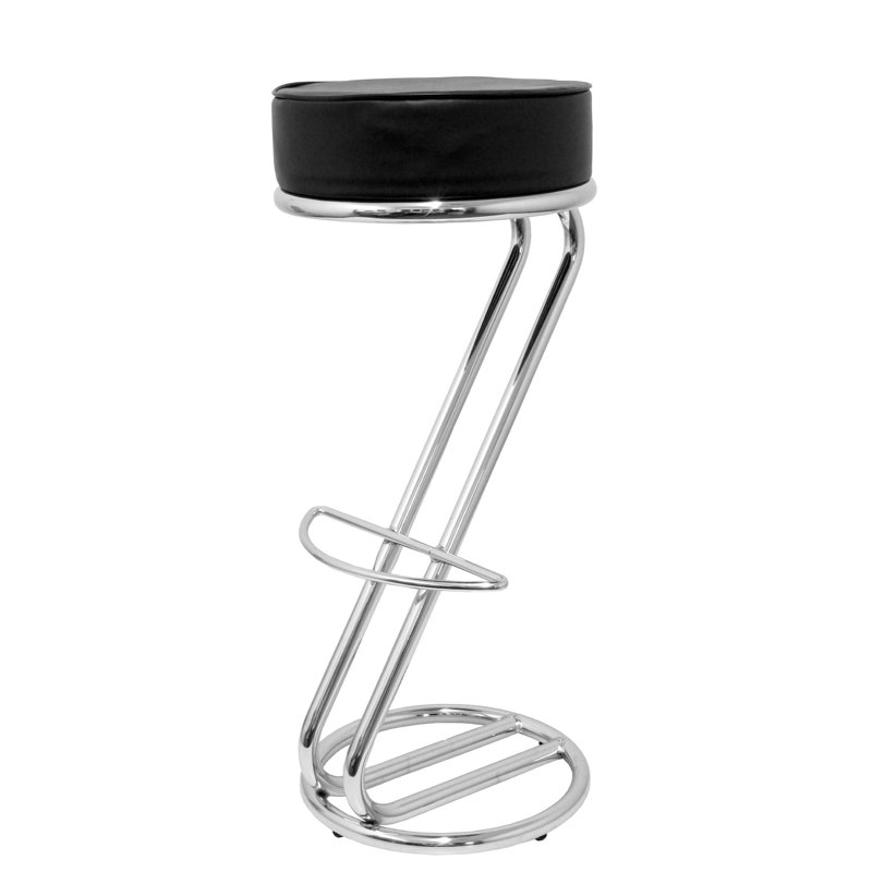 Wooden Upholstered Counter Stool with Metal Frame