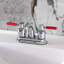 Robinet de salle de bain central à 4 poignées à 3 trous à fixation sur le comptoir avec poignée escamotable en plastique Kingston-25314171