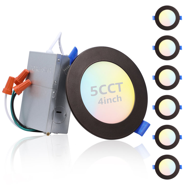 4? Ultra Slim Selectable CCT Remodel IC LED Canless Recessed Lighting Kit