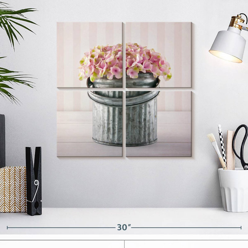 Seau d'hortensias Harnek, H 18 po x l 18 po