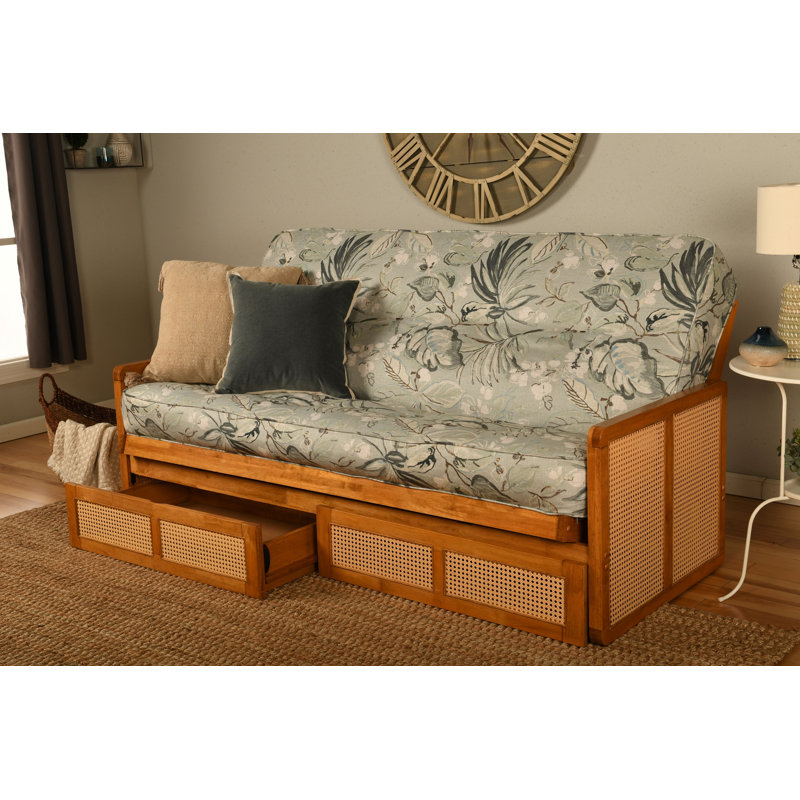 Futon double avec rangement Bridyn avec matelas, Pluie Bridyn Takara