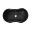 Lavabo vasque en marbre naturel gris foncé, forme ondulée organique de 23,6 po, une pièce, finition mate pour la salle de bain-2110769965