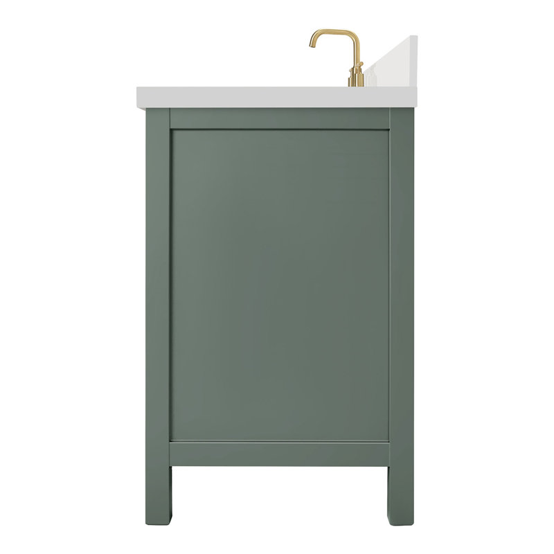 Cambridge 37'' W Single Vanity, Rectangular, Vintage Green, Pure White Quartz