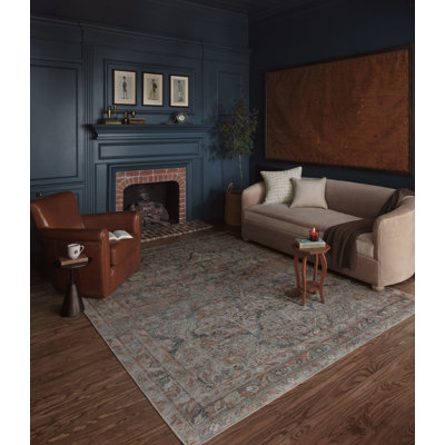 Magnolia Home by Joanna Gaines x Loloi Lenna Ocean / Apricot Area Rug