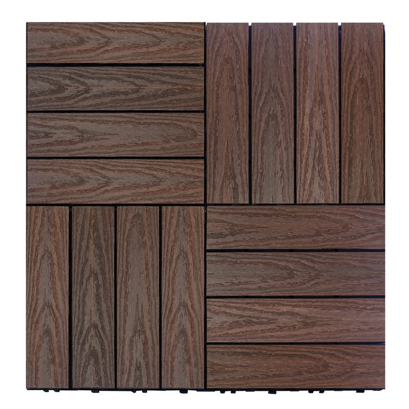 Carreau de terrasse à emboîtement en composite 12 "x 12" UltraShield Naturale, Séquoia californien
