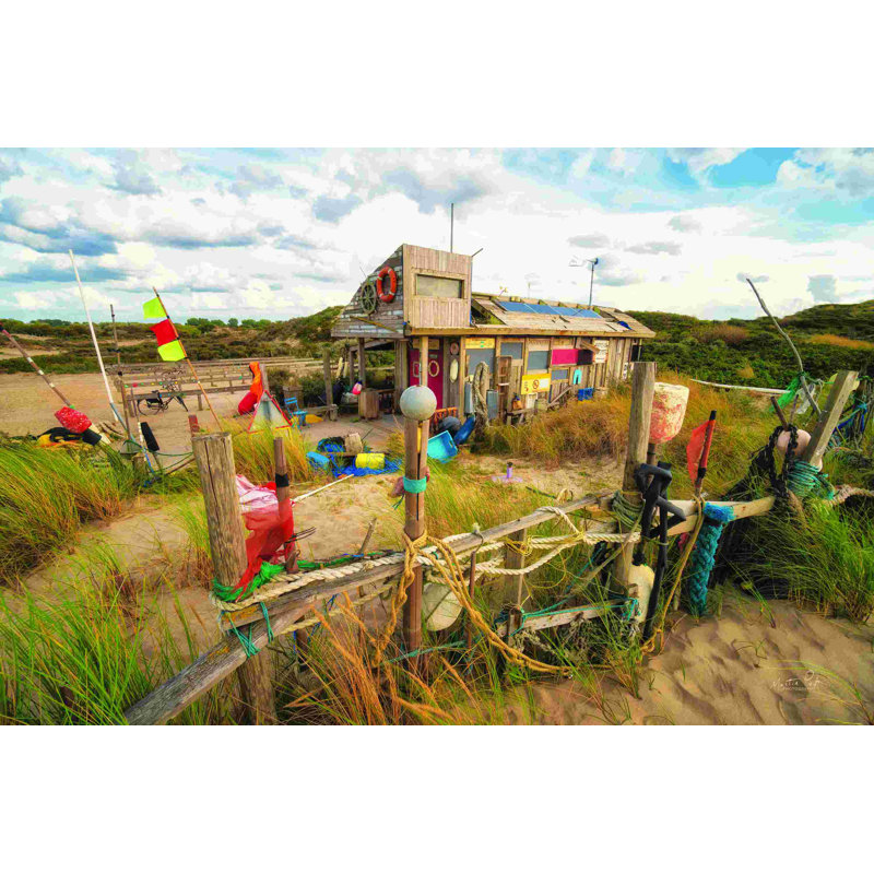 " The Beach Museum " by Martin Podt, 8" H x 12" W, No, Wrapped Canvas