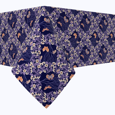 Rectangular Tablecloth, 100% Cotton, Floral 5