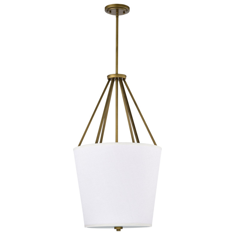 Cricklade 3 - Light Lantern Geometric Chandelier, Natural Brass, 30.38" H x 17" W x 17" D