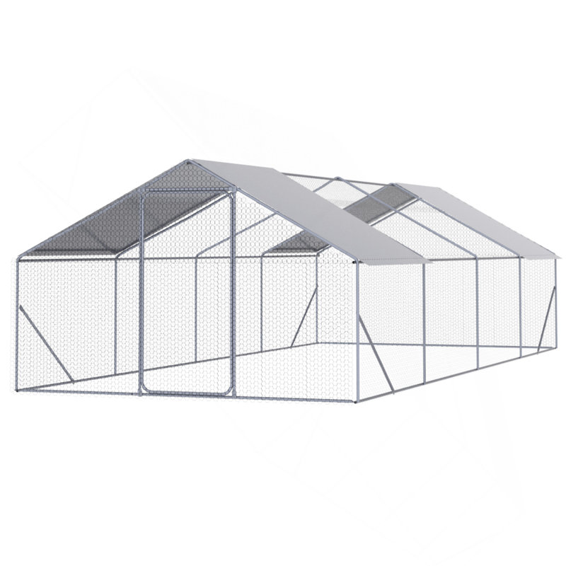 Poulailler extérieur en métal 26 po x 10 pi 6 pi