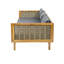 Lit de jour 3 places avec accoudoirs d'extérieur, coussin gris foncé, base en bois, assise et dossier à lattes, housse de coussin d'eau, 31,62 po, assemblage requis, surface, profondeur de produit 68,23 po,