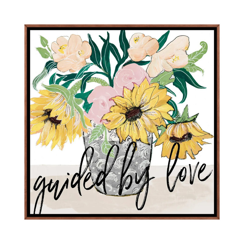 Guided By Love by Robin Maria - Painting on Canvas, 93.98 cm H x 93.98 cm W, Brown Floater Frame