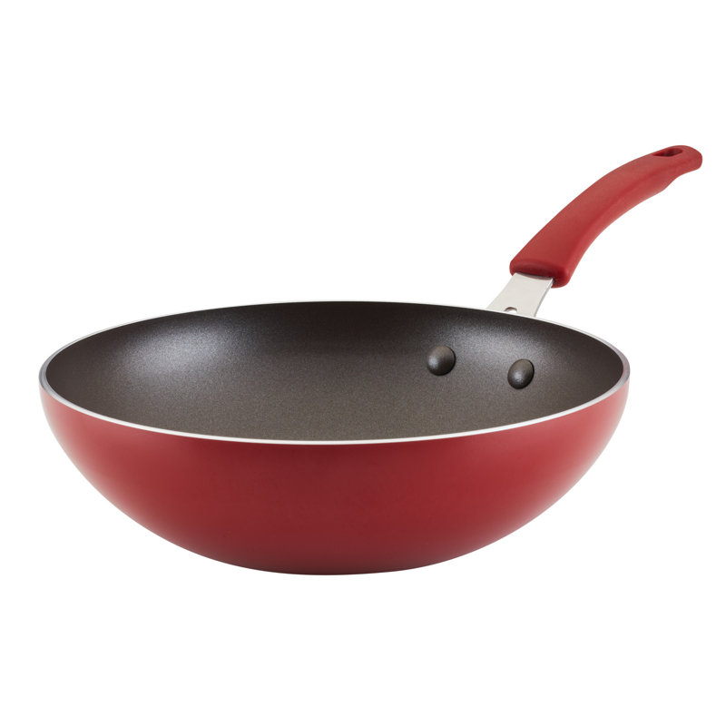 Rachael Ray Cook Create Aluminum Nonstick Stir Fry Pan, Red