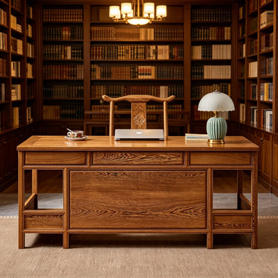 New Chinese-style Unique Grain Solid Wood Desk