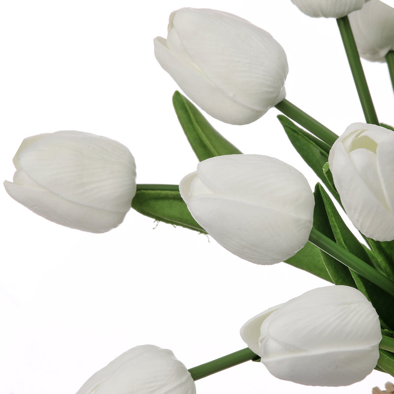Ensemble de tulipes 13 po Eva, Blanc