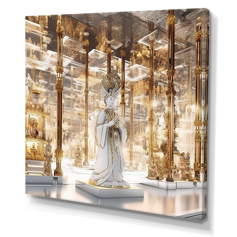 Déesse indoue blanche - élégance Divine - imprimé, Toile tendue, H 16 po x l 16 po x P 1 po