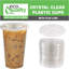 Petits gobelets jetables en plastique transparents 10 oz avec couvercles pour boissons froides, café glacé, parfait, jus, boissons gazeuses, cocktail et tasses de fête (100)