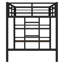 Lit mezzanine simple en métal avec tablette de rangement, lit mezzanine avec échelle facile à monter et garde-corps pour enfants, noir