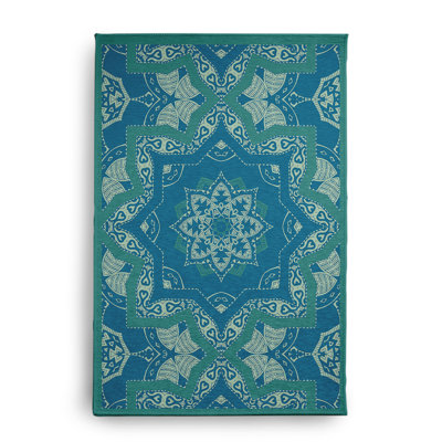 Tapis intérieur / extérieur en chenille tissé à la machine - vert
