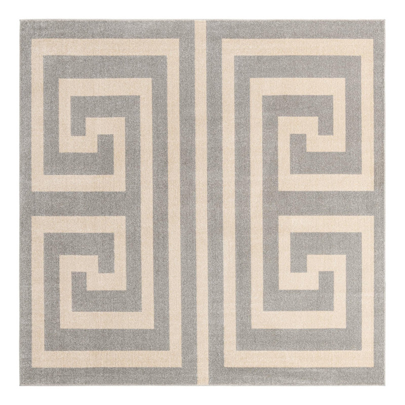 Square Geometric Area Rug, Square 243.8 cm x 243.8 cm