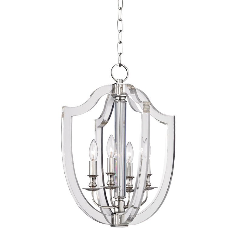 Arietta 4 - Light Chandelier, 17" H X 12.25" W X 12.25" D, Polished Nickel