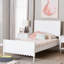 Baxton Studio Roni Modern White Wood Platform Bed With Scalloped Edges-2144984446