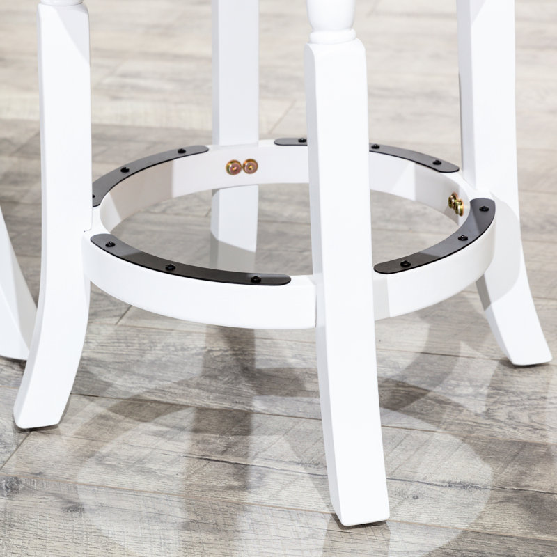 30" Bar Stool In White, Charcoal Fabric Seat, Hardwood Base, Swivel Comfortable Padding, Counter Or Height Choices White With Fabric, And , 360 Footrest, Available Option
