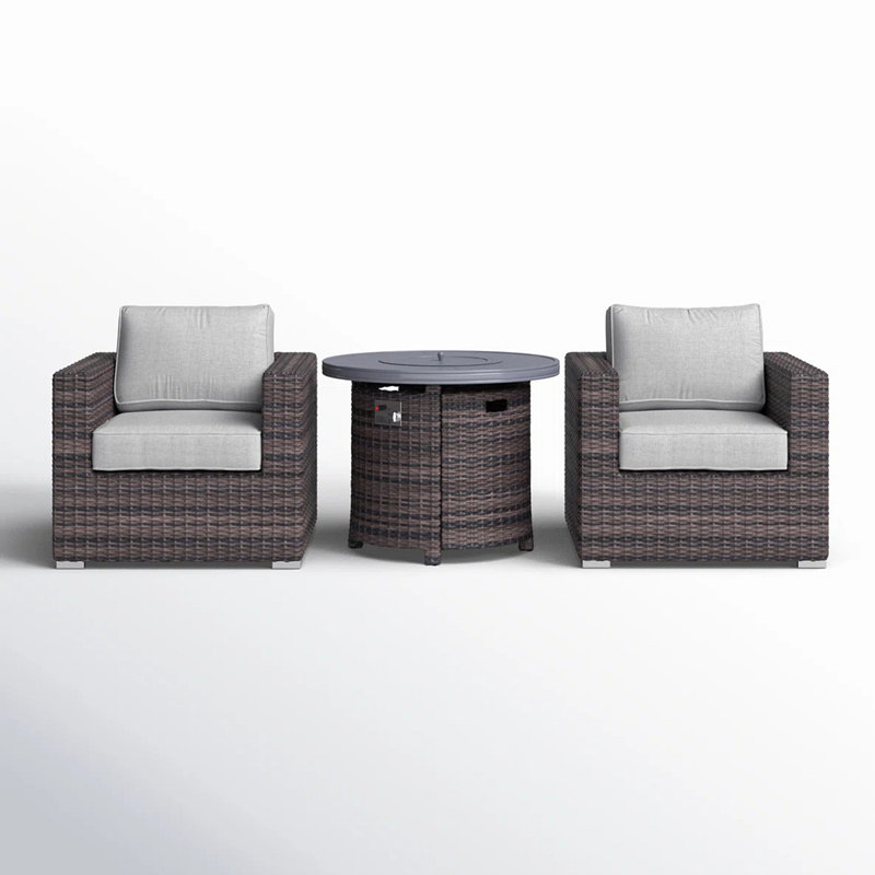 Ensemble de canapé modulaire en rotin 3 pièces avec coussins confortables