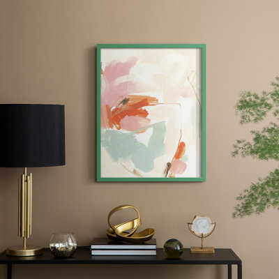 «Peach Blossom Mirage I», reproduction encadrée - bois massif