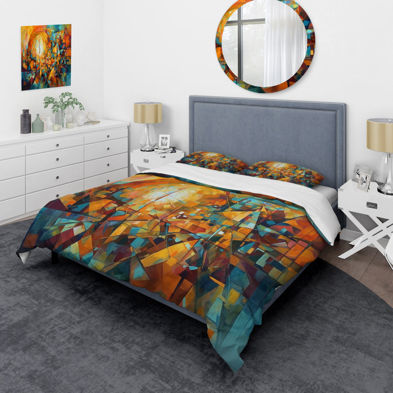 Ensemble de housse de couette en microfibre / polyester Abstracting The Cubist Form I Bedding