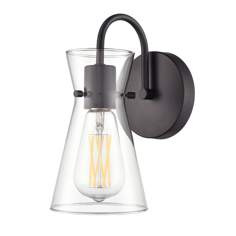 Meuble-lavabo 1 lumière Allisha , Noir mat