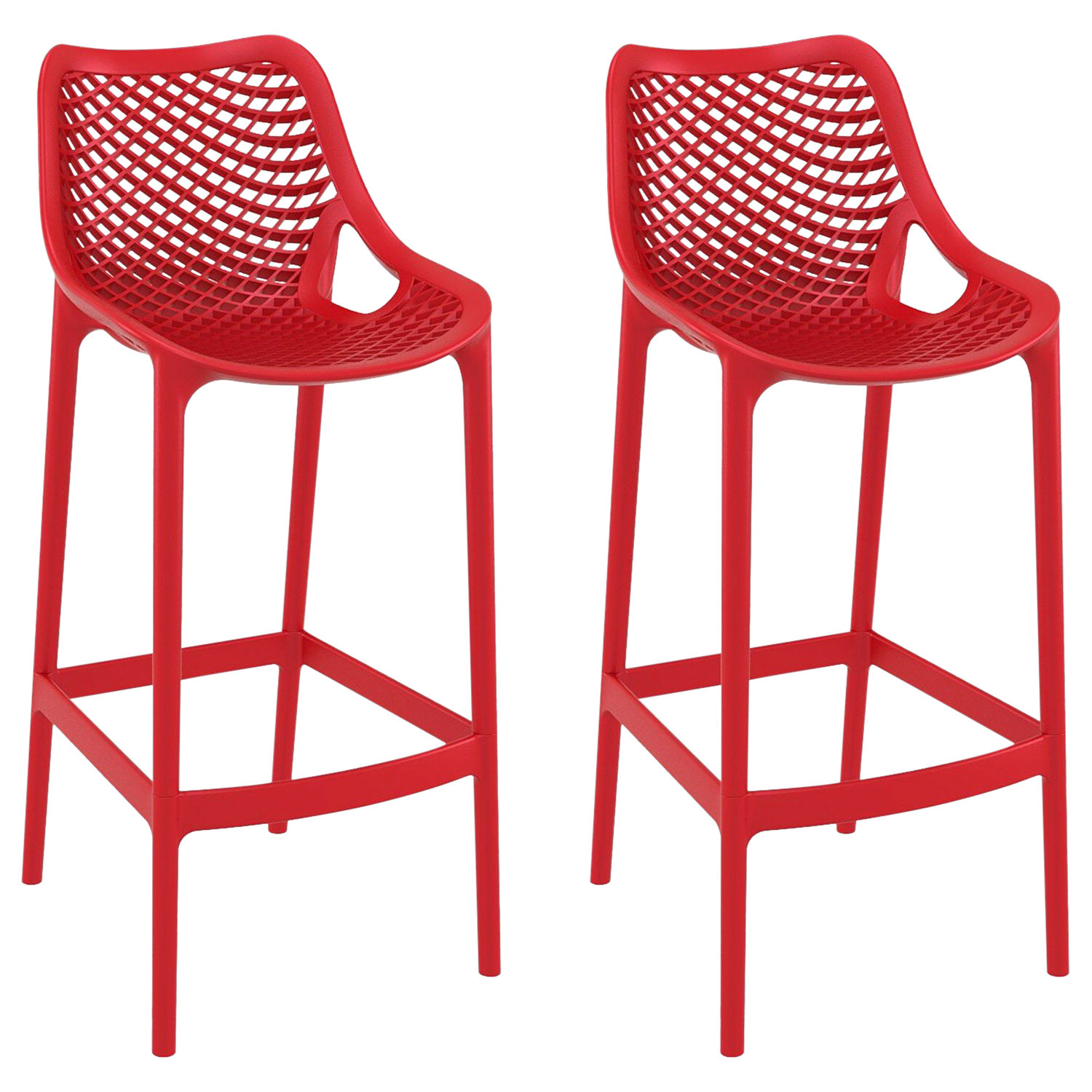 Farrah Patio Bar Stool, Red, 29.5"