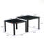 Ensemble de 2 tables basses gigognes empilables carrées avec finition en verre trempé Nesting