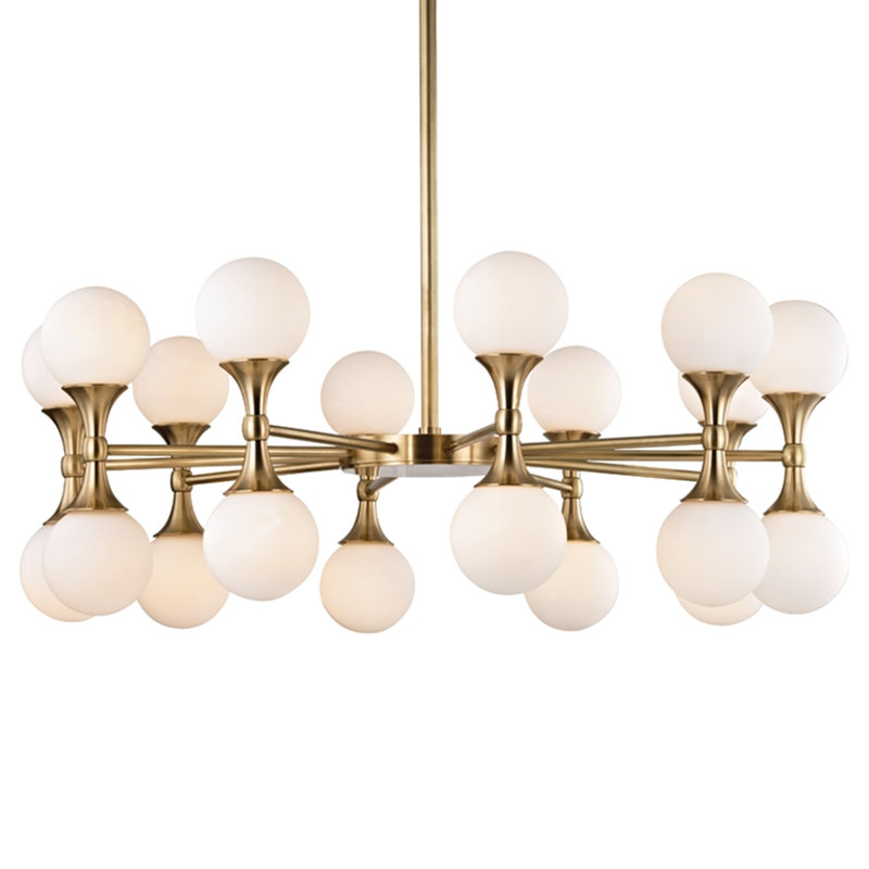 Lustre sphérique Spoutnik à 20 lumières Astoria, Laiton vieilli