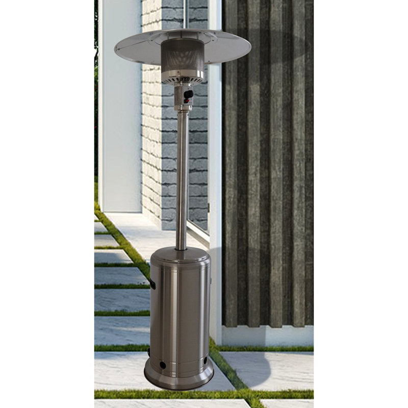 Chauffe-terrasse en acier inoxydable 46000 - gris, flux de chaleur constant avec de l'acier, chauffage silencieux sans flammes