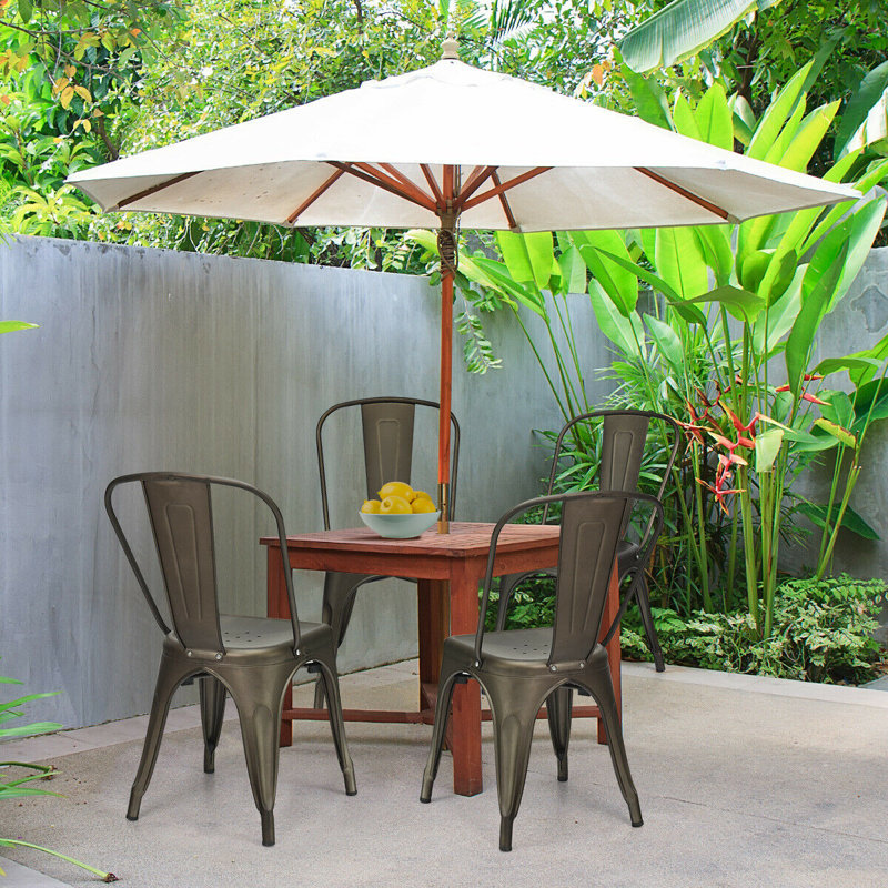 Reece 18'' H Stacking Side Chair, Gray