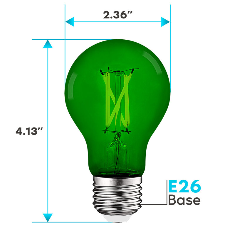 4,5 W (équivalent à 60 W), ampoule à DEL Edison A19, culot moyen E26 (standard), Orange