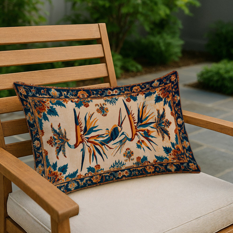 Coussin décoratif à carreaux brun intérieur et extérieur, Toile brune 30, Rectangle H 20 po x l 14 po