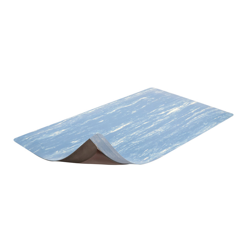 Solid Color Anti-Fatigue Kitchen Mat, Blue, Runner 3' x 12'