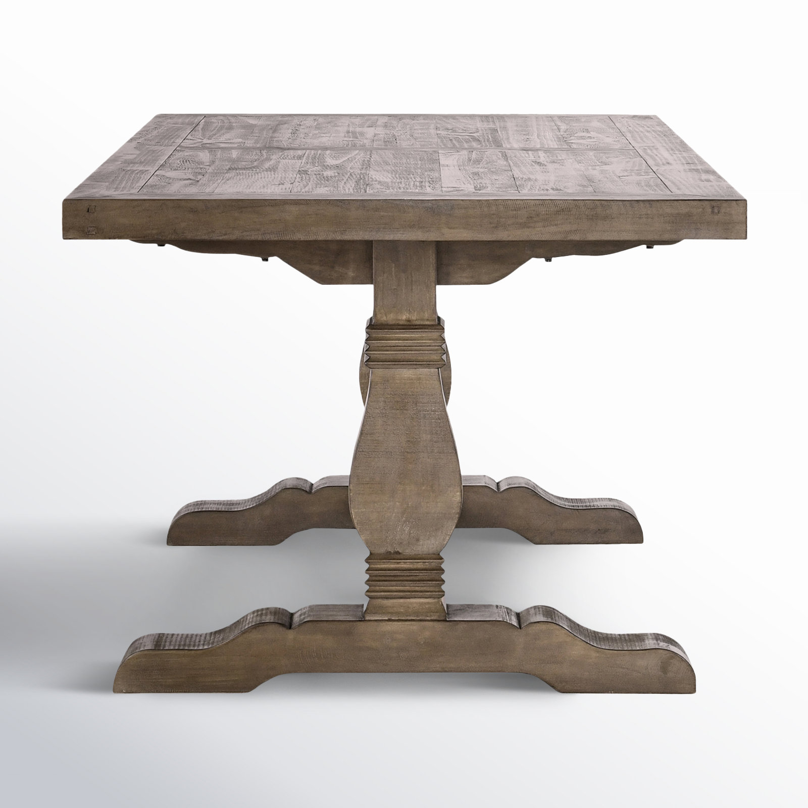 Kinston 78" Solid Wood Trestle Dining Table, Distressed Brown