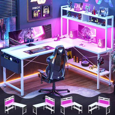 59" L Shaped Computer Desk